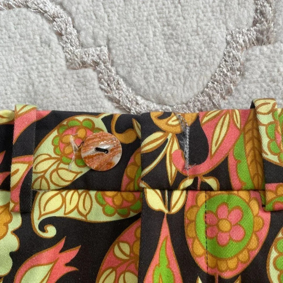 Zara Printed Flared Pants Trousers Groovy Floral 70's Pattern Sz Small - Picture 12 of 16